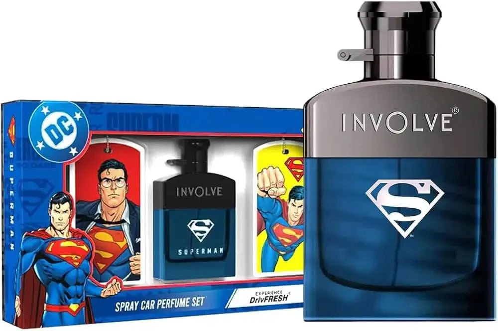 INVOLVE Superman Car Perfume Spray 50ml - Premium Fragrance Blend