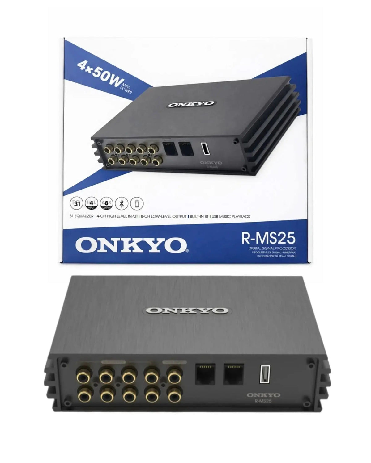 Onkyo R-MS25 DSP Car Amplifier 4ch input 8ch Output 4x50w