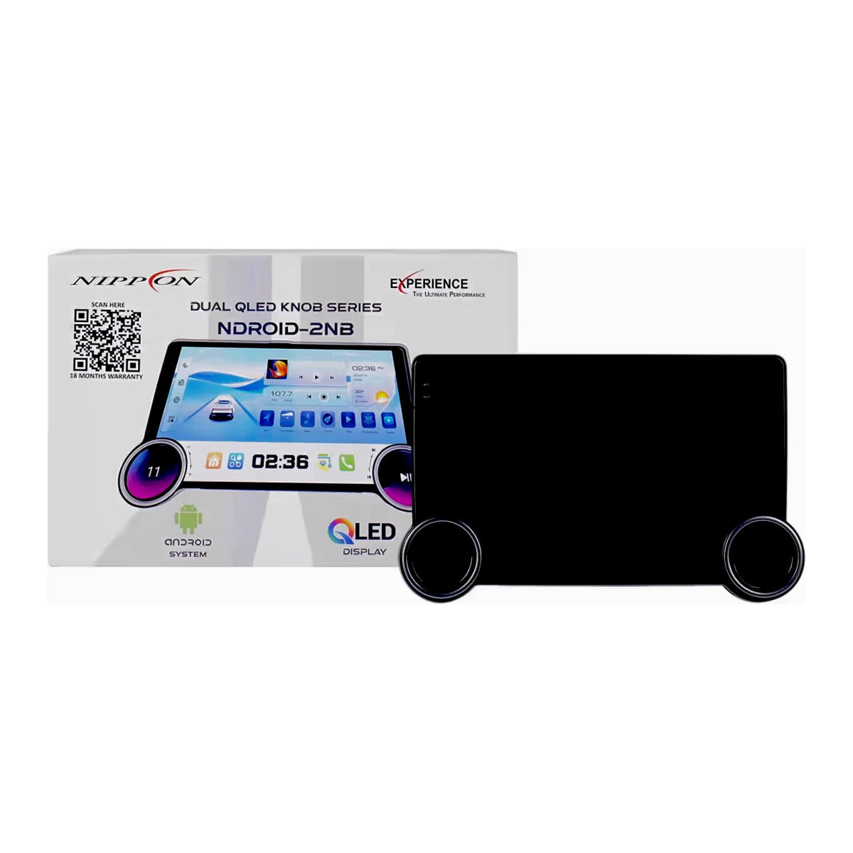 Nippon 9 Inch Diamond 2NB NDROID with Double KNOB 2/32 GB Android stereo with QLED InCell Screen Wireless CarPlay and Android Auto Via T-Link, GPS, BT 5.2. WiFi 5.0GHz, FM, AHD
