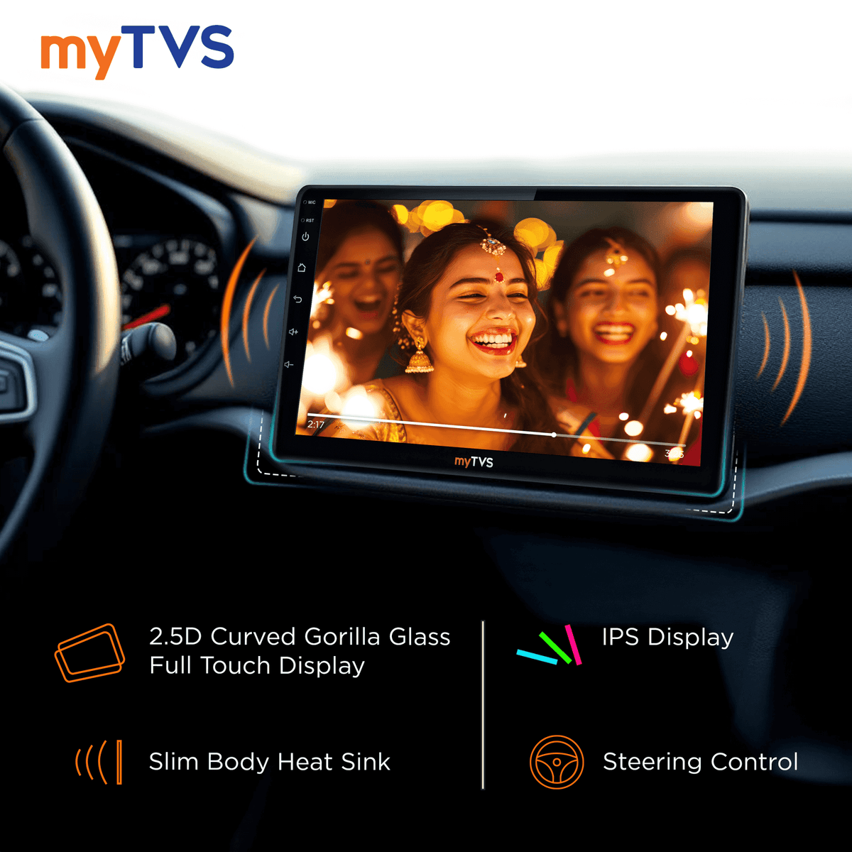 myTVS Android 9-Inch Player with T5L Processor, Auto & Carplay Support