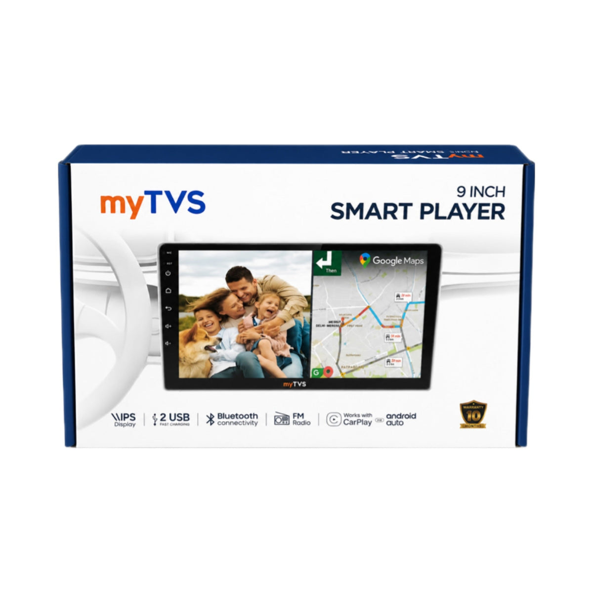 myTVS 9 Inch Smart Player Car Stereo | Wireless CarPlay & Android Auto | IPS Display